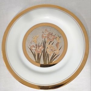 The Art of Chokin dish, 24K trim, 6 1/2"  Japan